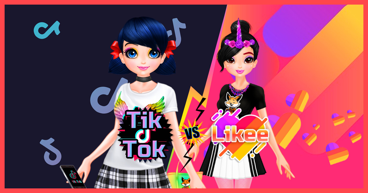 Image TikTok girls vs Likee girls